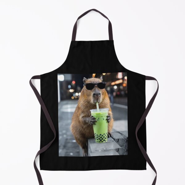 Item preview, Mens Capybara Drinking Iced Boba Tea designed and sold by Littermin.
