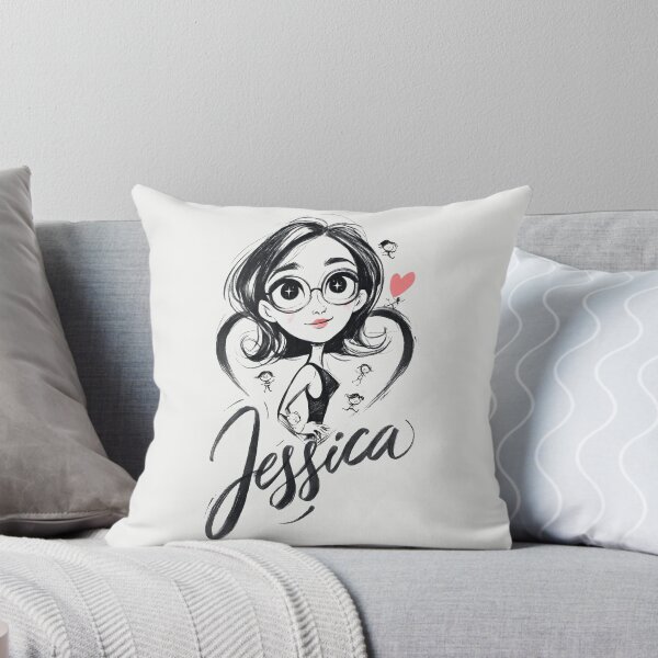 Item preview, Jessica Name Art Proud Whimsical Girl Illustration designed and sold by PixelQ.