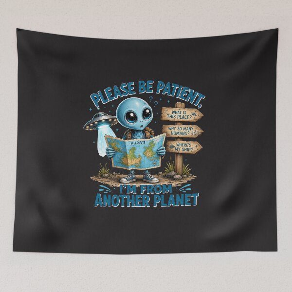 Item preview, Please Be Patient I'm From Another Planet Funny Alien T-Shirt | Cute UFO Sci-Fi Graphic Tee designed and sold by Ashes to Artistry.