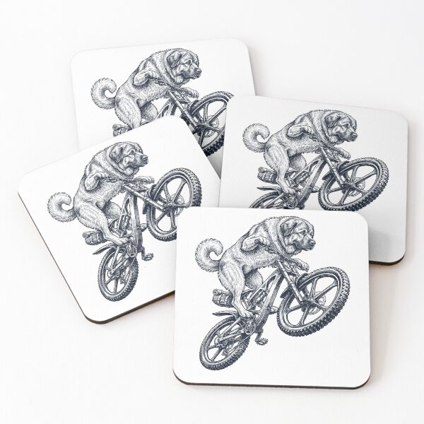 Item preview, Vintage Caucasian Shepherd Dog Riding Bicycle Cycling Bike Dog Lover designed and sold by TerryConnells.