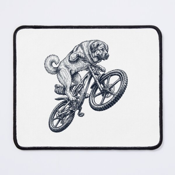 Item preview, Vintage Caucasian Shepherd Dog Riding Bicycle Cycling Bike Dog Lover designed and sold by TerryConnells.