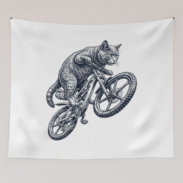 Item preview, Vintage Chartreux Cat Riding Bicycle Cycling Bike Kitten Lover designed and sold by TerryConnells.