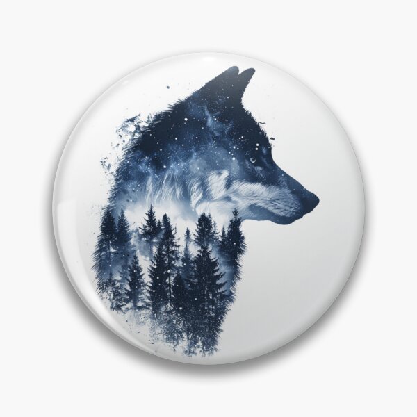 Item preview, Wolf Silhouette with Forest Night designed and sold by Artdrop62.