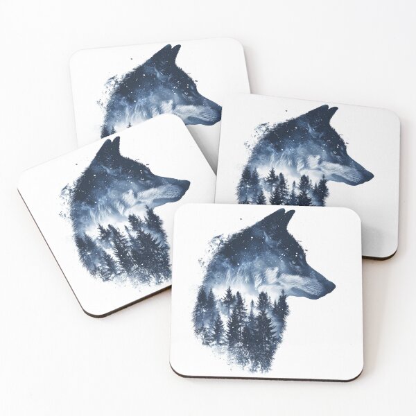 Item preview, Wolf Silhouette with Forest Night designed and sold by Artdrop62.