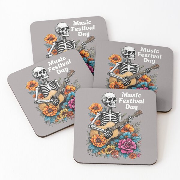 Item preview, Acoustic Skeleton – Floral Music Festival Day - World Music Day designed and sold by Art-Arcade6.