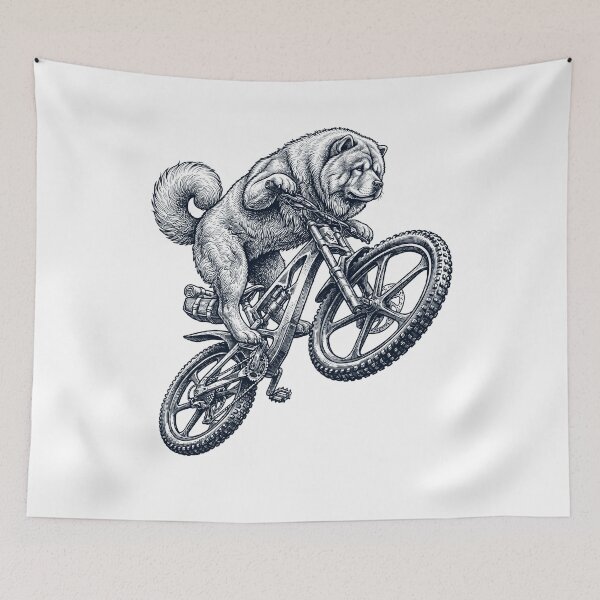 Item preview, Vintage Chow Chow Riding Bicycle Cycling Bike Dog Lover designed and sold by TerryConnells.