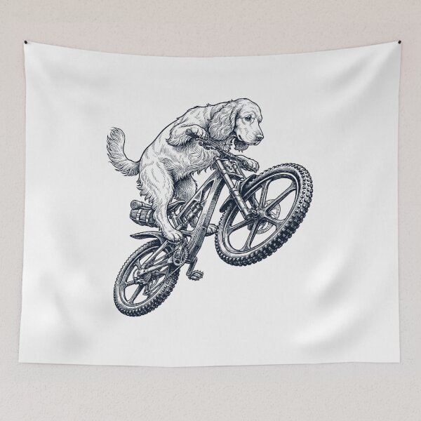 Item preview, Vintage Cocker Spaniel Riding Bicycle Cycling Bike Dog Lover designed and sold by TerryConnells.