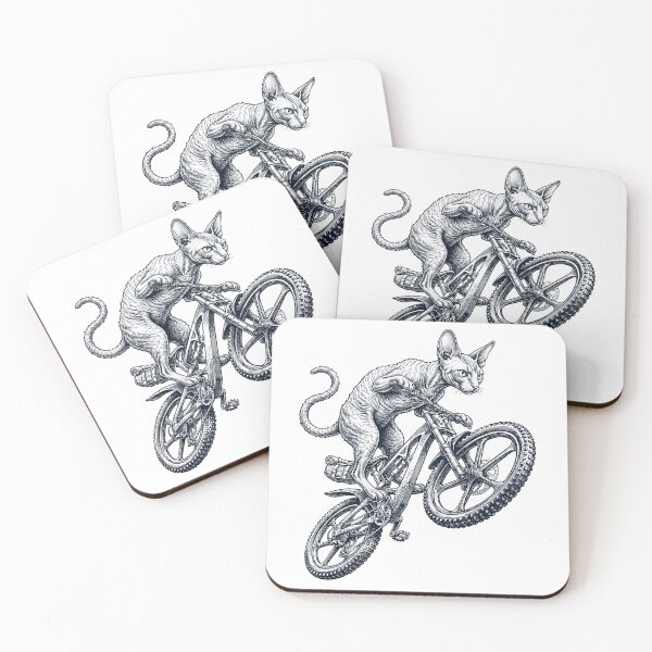Item preview, Vintage Cornish Rex Cat Riding Bicycle Cycling Bike Kitten Lover designed and sold by TerryConnells.