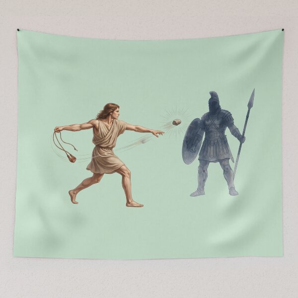Item preview, David And Goliath Battle Illustration designed and sold by RRRShop.