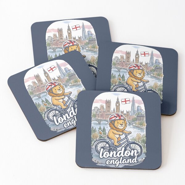 Item preview, London England UK Bicycling Lion Cute Cyclist Skyline  designed and sold by HowToCanadian.