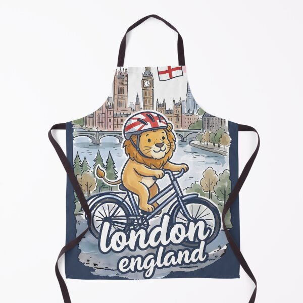 Item preview, London England UK Bicycling Lion Cute Cyclist Skyline designed and sold by HowToCanadian.