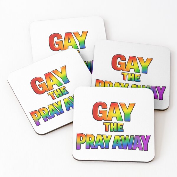 Item preview, Gay the Pray Away Retro Rainbow Pride Typography designed and sold by MerchlyMike.