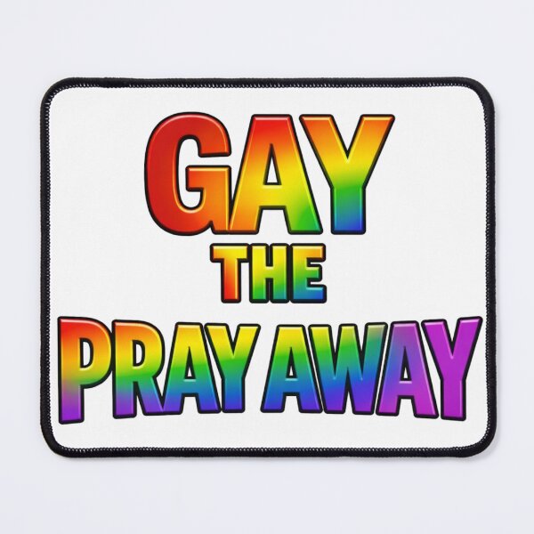 Item preview, Gay the Pray Away Retro Rainbow Pride Typography designed and sold by MerchlyMike.