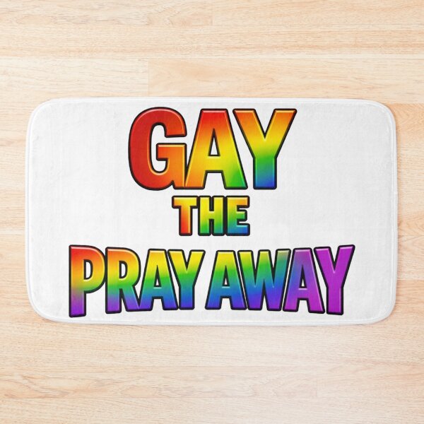 Item preview, Gay the Pray Away Retro Rainbow Pride Typography designed and sold by MerchlyMike.