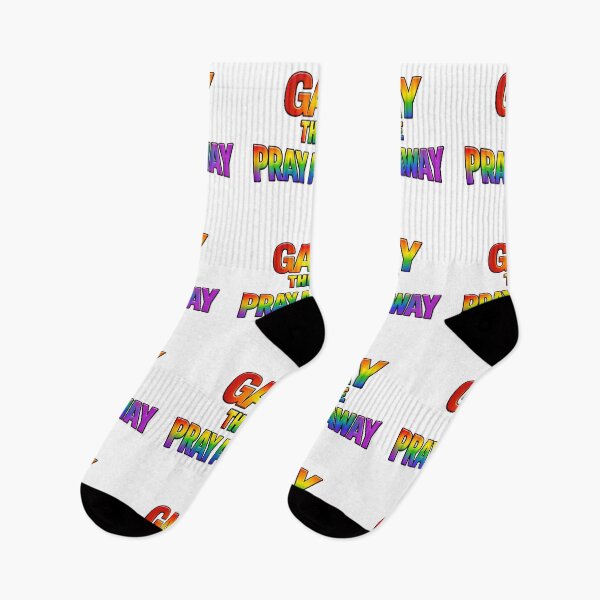 Item preview, Gay the Pray Away Retro Rainbow Pride Typography designed and sold by MerchlyMike.