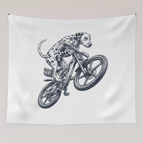 Item preview, Vintage Dalmatian Riding Bicycle Cycling Bike Dog Lover designed and sold by TerryConnells.