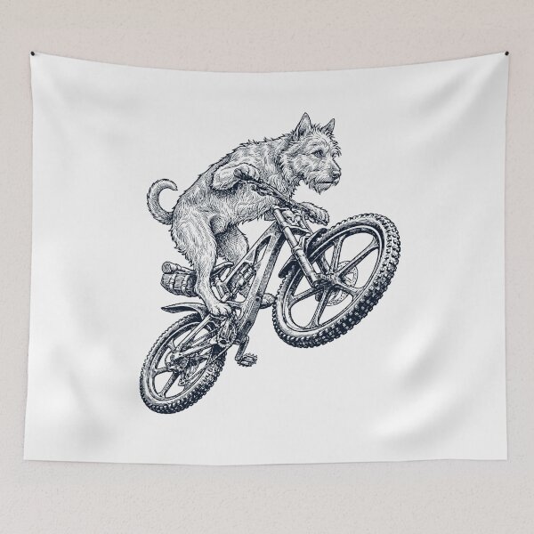 Item preview, Vintage Dandie Dinmont Terrier Riding Bicycle Cycling Bike Dog Lover designed and sold by TerryConnells.