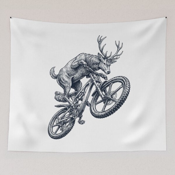 Item preview, Vintage Deer Riding Bicycle Cycling Bike Animal Lover designed and sold by TerryConnells.