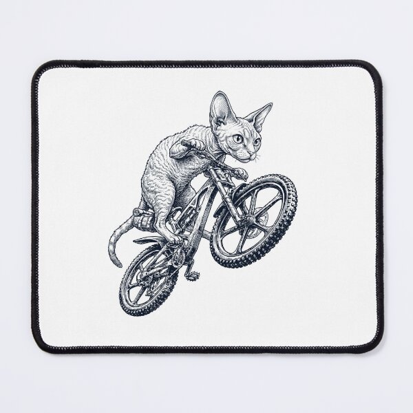 Item preview, Vintage Devon Rex Cat Riding Bicycle Cycling Bike Kitten Lover designed and sold by TerryConnells.