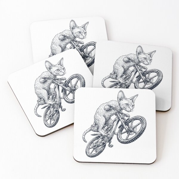 Item preview, Vintage Devon Rex Cat Riding Bicycle Cycling Bike Kitten Lover designed and sold by TerryConnells.