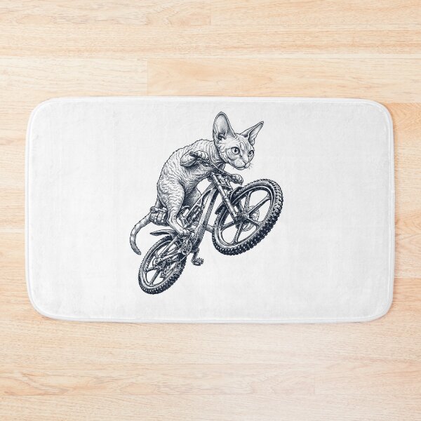Artikelvorschau, Vintage Devon Rex Katze fährt Fahrrad Radfahren Kittenliebhaber entworfen und verkauft von TerryConnells.