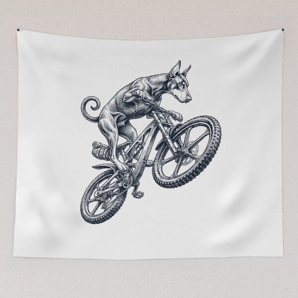 Item preview, Vintage Doberman Pinscher Riding Bicycle Cycling Bike Dog Lover designed and sold by TerryConnells.