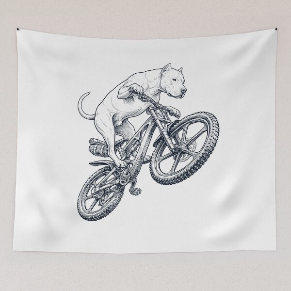 Item preview, Vintage Dogo Argentino Riding Bicycle Cycling Bike Dog Lover designed and sold by TerryConnells.