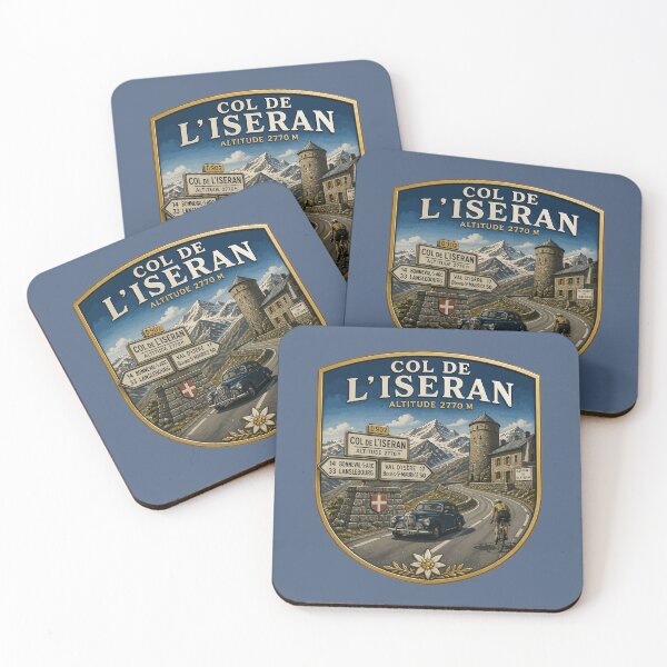 Item preview, Col de L'Iseran France Cycling Sticker TShirt 09 designed and sold by OuterShellUK.