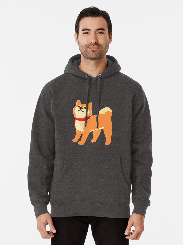 shiba inu hooded plush sweatshirt