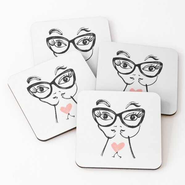 Item preview, Eccentric Heart Girl Glasses Art designed and sold by PixelQ.