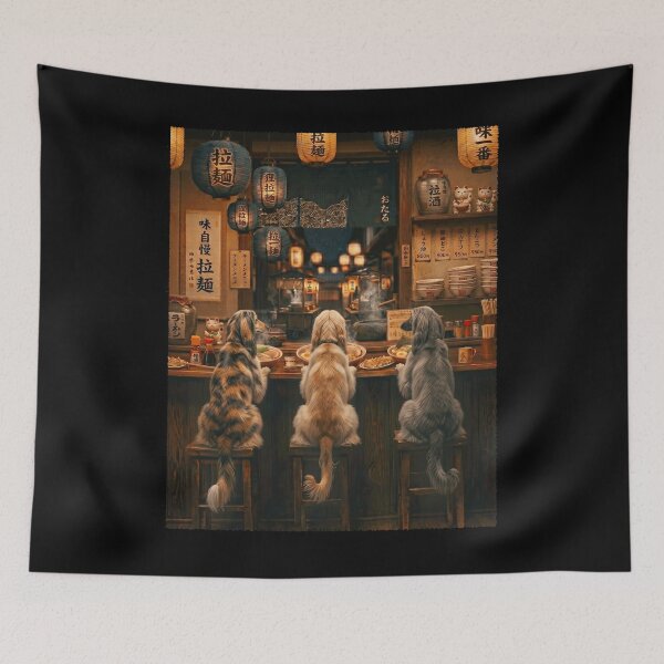 Item preview, Japanese Afghan Hound Art Ramen Noodle Foodie Dog Lover designed and sold by DoodleTortle.