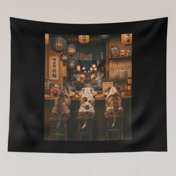 Item preview, Japanese American Bulldog Art Ramen Noodle Foodie Dog Lover designed and sold by DoodleTortle.