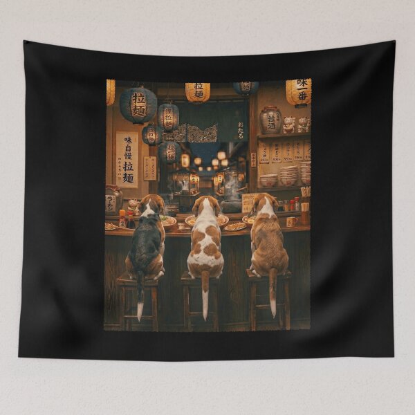 Item preview, Japanese American Foxhound Art Ramen Noodle Foodie Dog Lover designed and sold by DoodleTortle.