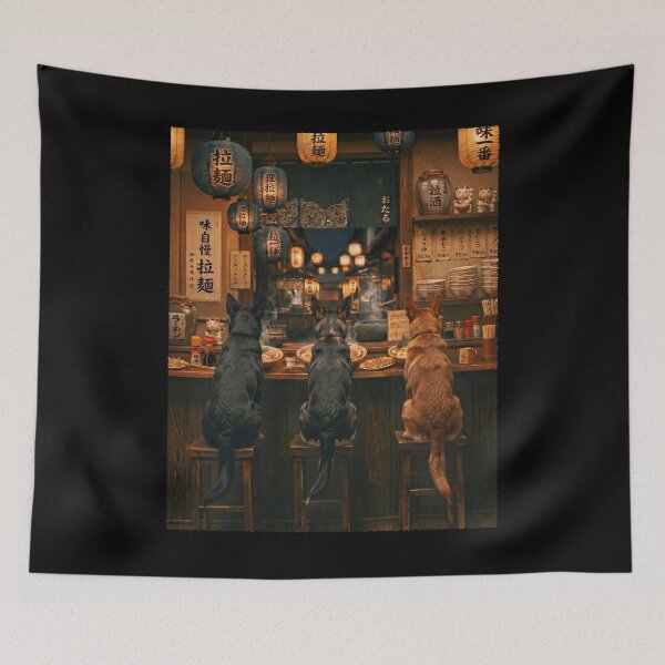 Item preview, Japanese Australian Kelpie Art Ramen Noodle Foodie Dog Lover designed and sold by DoodleTortle.
