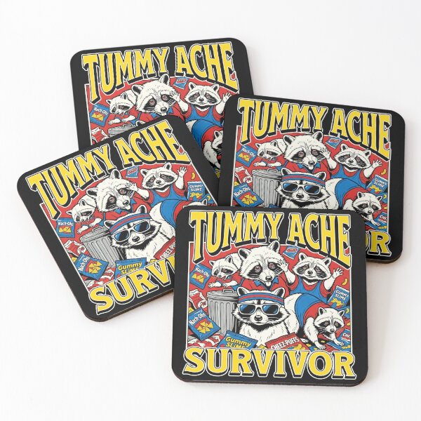 Item preview, Tummy Ache Survivor Raccoons Meme Graphic Comic 90s designed and sold by Kitkin.