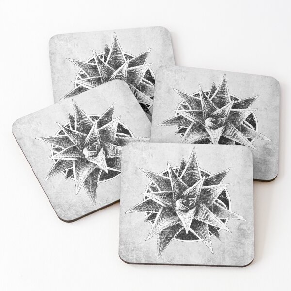 Item preview, Fairy Washboard Haworthia Dark Botanical Circular Succulent Art designed and sold by Ghoul Enterprises.