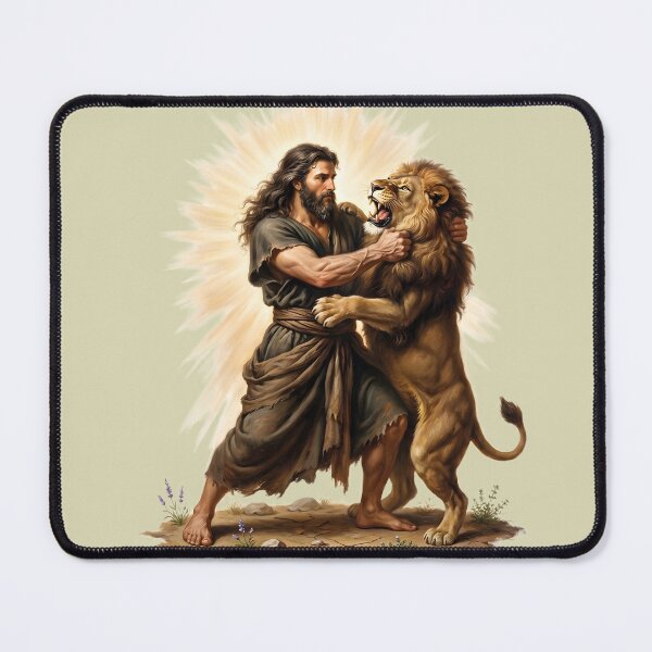 Item preview, Samson Wrestling The Lion Painting designed and sold by RRRShop.
