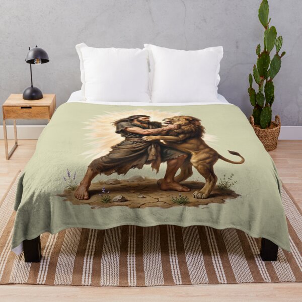 Item preview, Samson Wrestling The Lion Painting designed and sold by RRRShop.