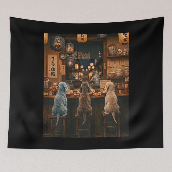 Item preview, Japanese Bedlington Terrier Art Ramen Noodle Foodie Dog Lover designed and sold by DoodleTortle.