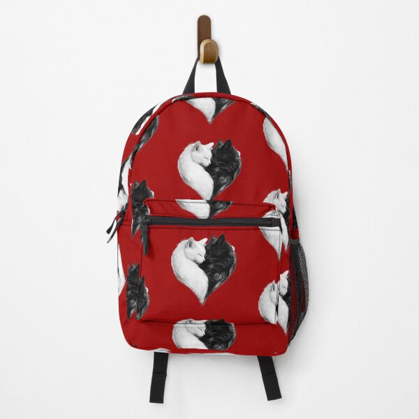 Item preview, Black and White Cats Heart - Cute Yin Yang Cat Lover Art designed and sold by gokhanuzen.