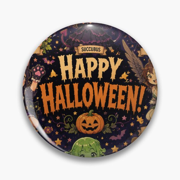 Item preview, Cutesy Happy Halloween poster art with monster girls designed and sold by AIfolklore.