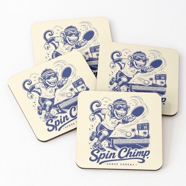Artikelvorschau, Vintage Spin Chimp Tischtennisaufschlag Frech entworfen und verkauft von 89shirts.