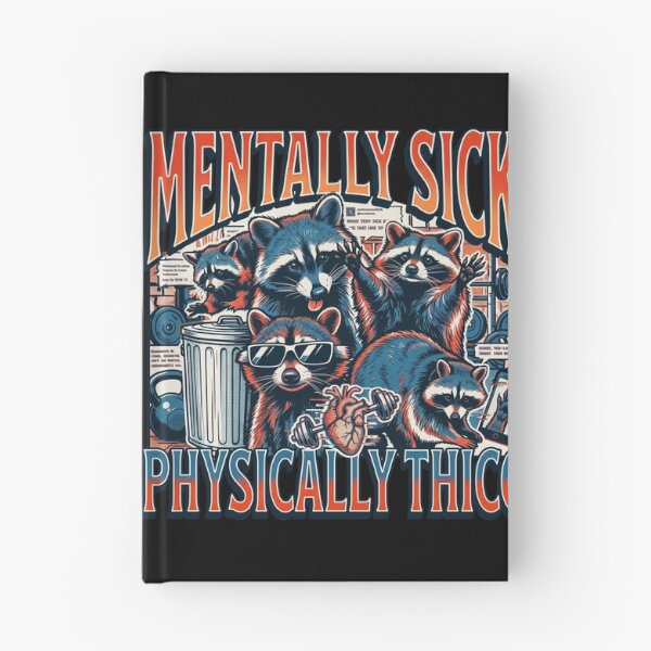 Item preview, Mentally Sick Physically Thicc Raccoon Gym Humor Funny Workout Design designed and sold by Kitkin.