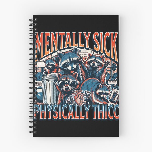 Item preview, Mentally Sick Physically Thicc Raccoon Gym Humor Funny Workout Design designed and sold by Kitkin.