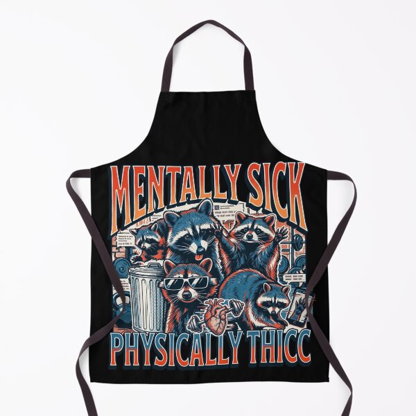 Item preview, Mentally Sick Physically Thicc Raccoon Gym Humor Funny Workout Design designed and sold by Kitkin.