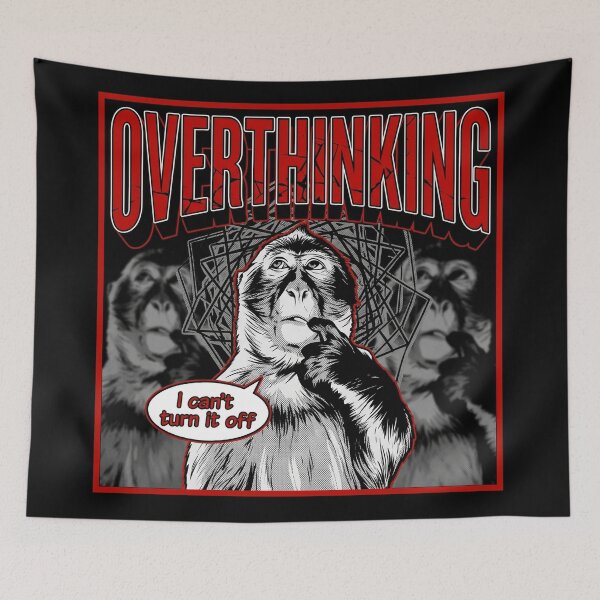 Item preview, Overthinking Monkey - Funny I Can't Turn It Off Anxiety Design designed and sold by Kitkin.