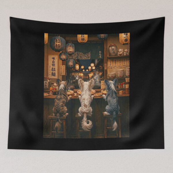 Item preview, Japanese Chinese Crested Dog Art Ramen Noodle Foodie Dog Lover designed and sold by DoodleTortle.