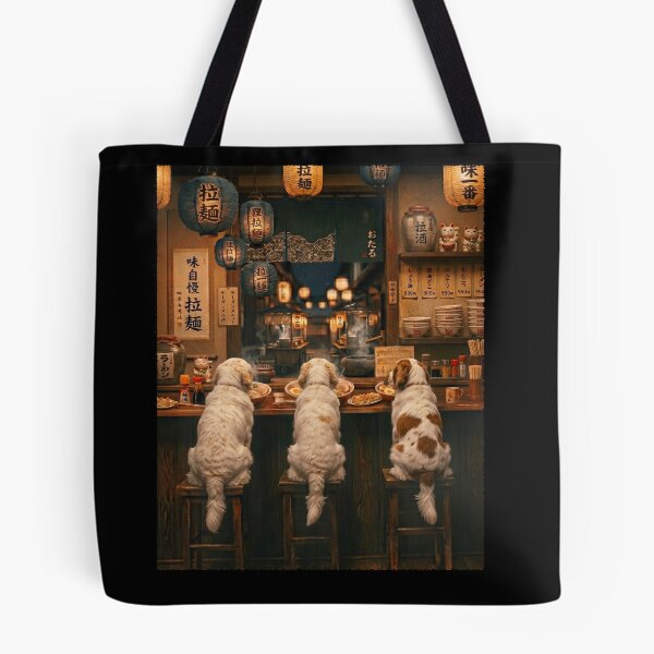 Item preview, Japanese Clumber Spaniel Art Ramen Noodle Foodie Dog Lover designed and sold by DoodleTortle.