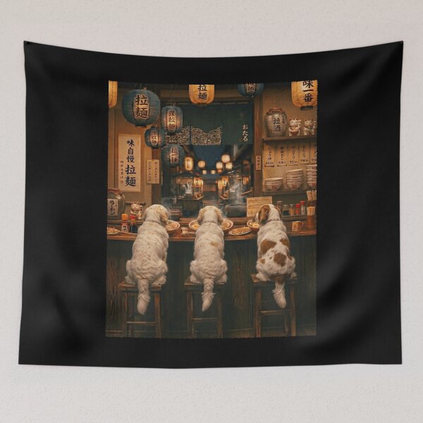Item preview, Japanese Clumber Spaniel Art Ramen Noodle Foodie Dog Lover designed and sold by DoodleTortle.