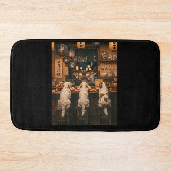 Item preview, Japanese Clumber Spaniel Art Ramen Noodle Foodie Dog Lover designed and sold by DoodleTortle.